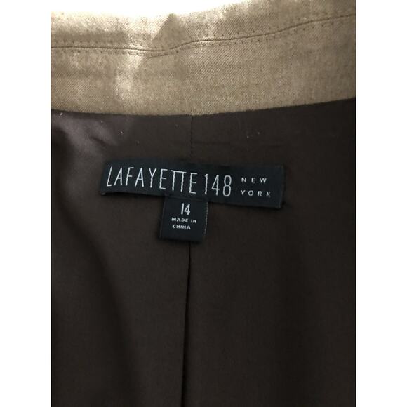 Lafayette 148 Blazer 14 Blue 97% Wool Lined Long Sleeve Mob Wife Office Siren - Picture 7 of 10